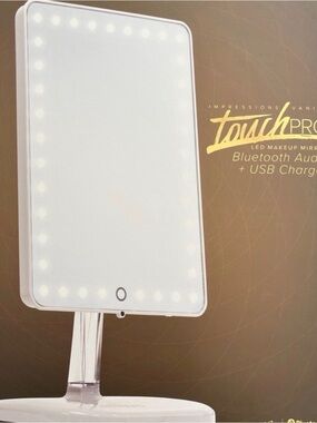 Impressions LED Touch Vanity Mirror with Bluetooth Speaker — White